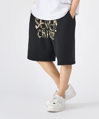 カモフラ発泡プリントショートパンツ