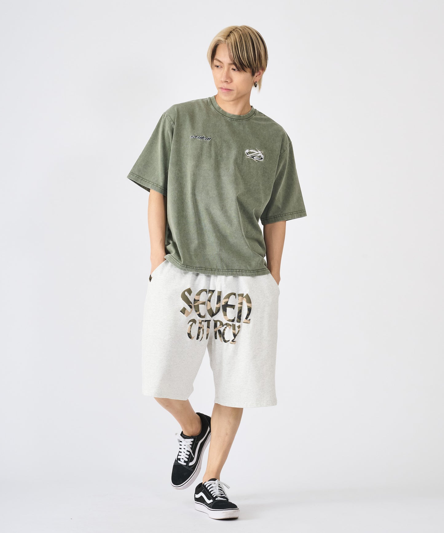 カモフラ発泡プリントショートパンツ