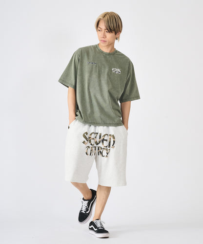 カモフラ発泡プリントショートパンツ