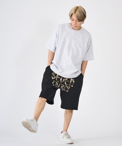 カモフラ発泡プリントショートパンツ