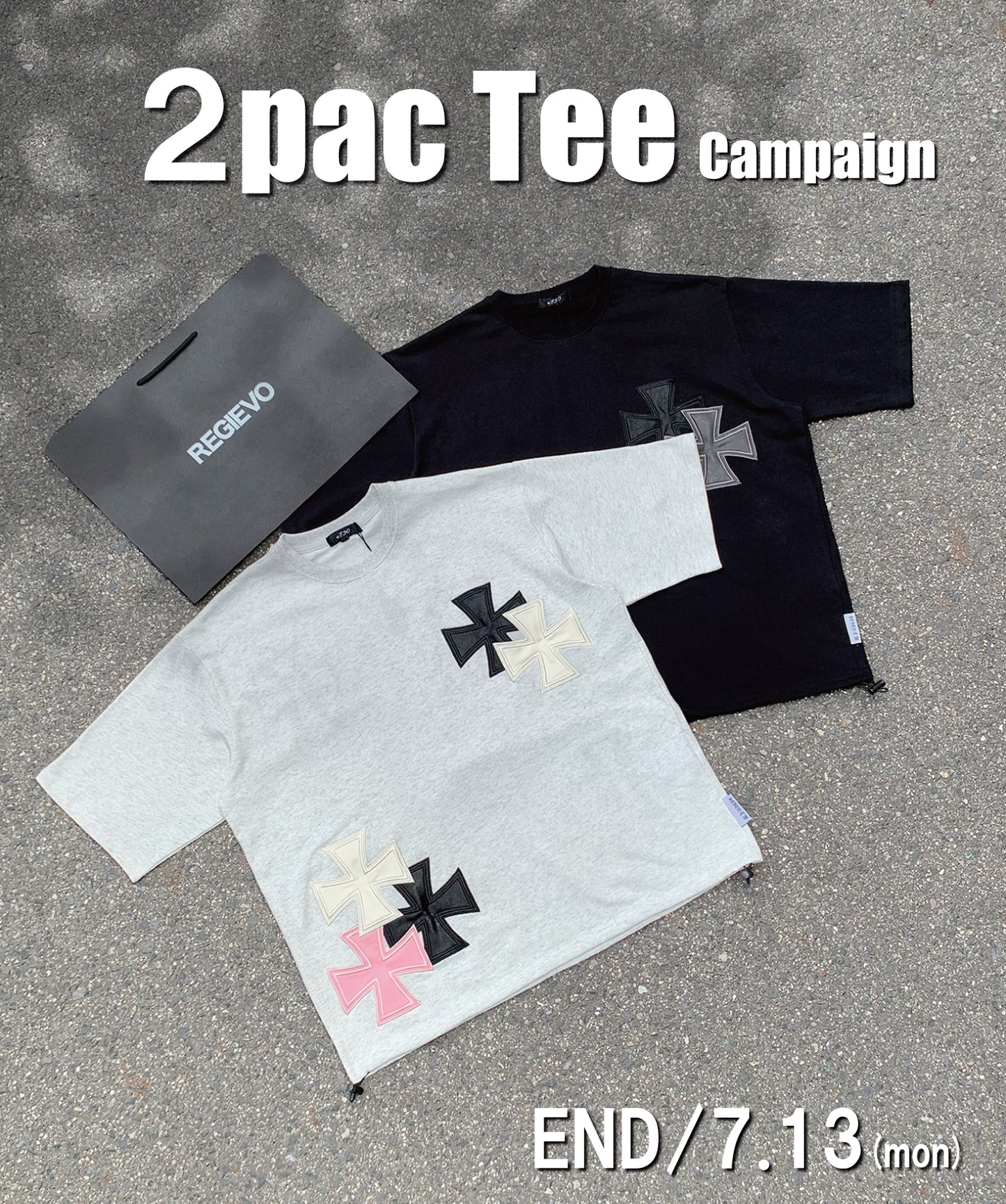 【2着で7,980円】Last Summer Special Vol.9 アイアンクロスPUアップリケ半袖Tシャツ