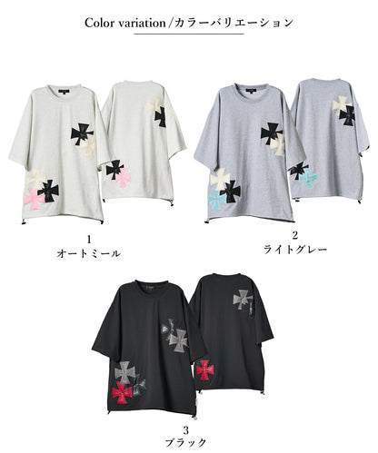 アイアンクロスPUアップリケ半袖Tシャツ