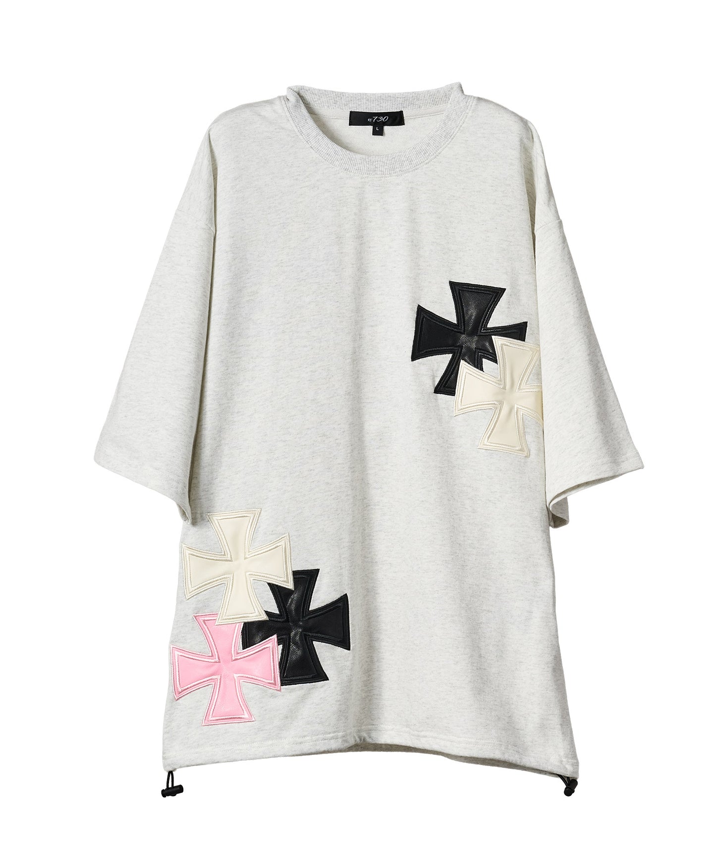 アイアンクロスPUアップリケ半袖Tシャツ