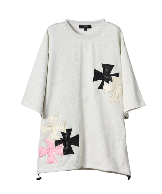 アイアンクロスPUアップリケ半袖Tシャツ