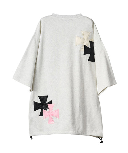 アイアンクロスPUアップリケ半袖Tシャツ