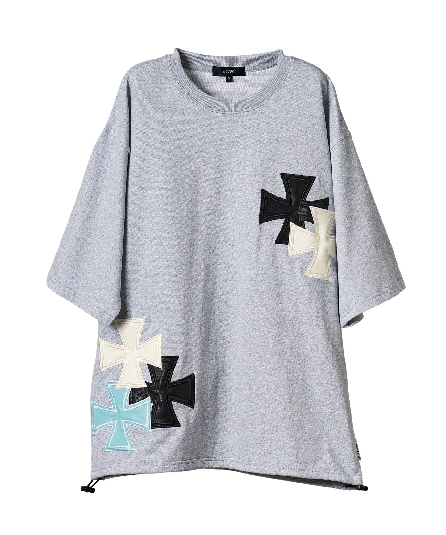 アイアンクロスPUアップリケ半袖Tシャツ