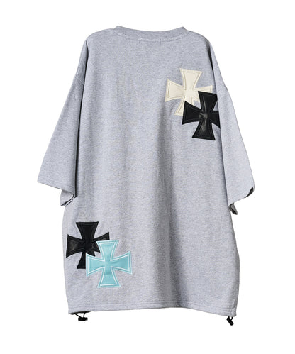 アイアンクロスPUアップリケ半袖Tシャツ
