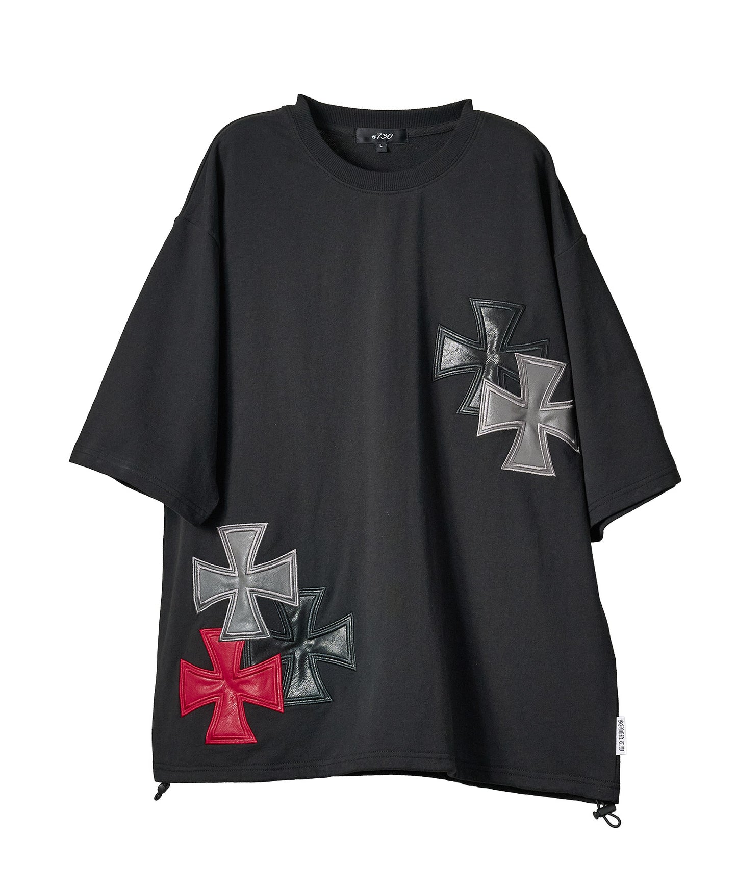 アイアンクロスPUアップリケ半袖Tシャツ