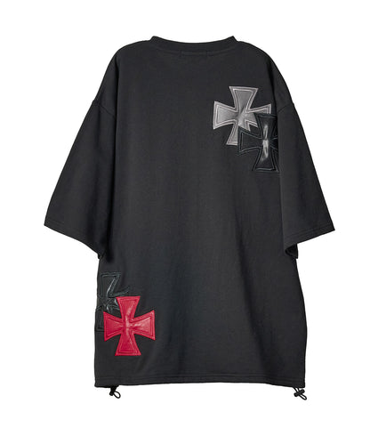 アイアンクロスPUアップリケ半袖Tシャツ