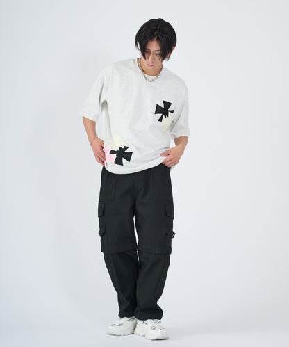 アイアンクロスPUアップリケ半袖Tシャツ