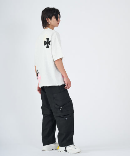 アイアンクロスPUアップリケ半袖Tシャツ