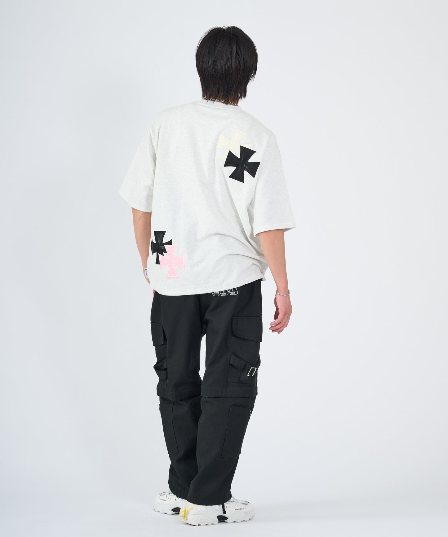 アイアンクロスPUアップリケ半袖Tシャツ