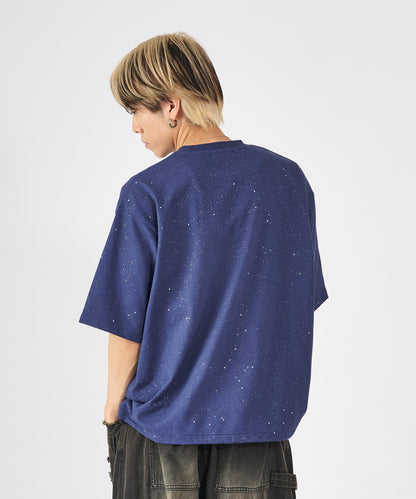 グリッターラメサガラ刺繍半袖Tシャツ