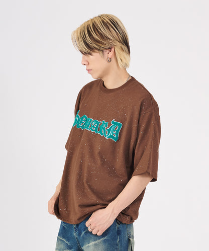 グリッターラメサガラ刺繍半袖Tシャツ