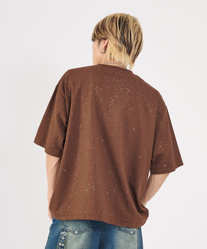 グリッターラメサガラ刺繍半袖Tシャツ