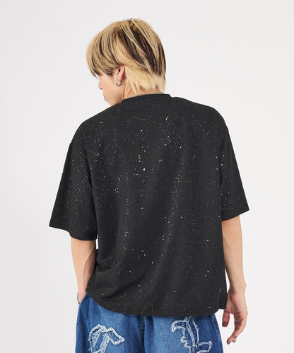 グリッターラメサガラ刺繍半袖Tシャツ