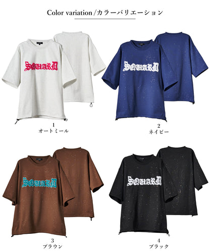 グリッターラメサガラ刺繍半袖Tシャツ