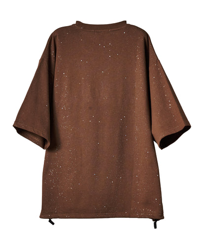 グリッターラメサガラ刺繍半袖Tシャツ