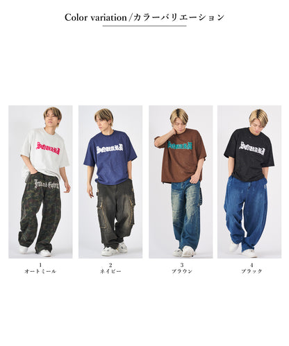 グリッターラメサガラ刺繍半袖Tシャツ