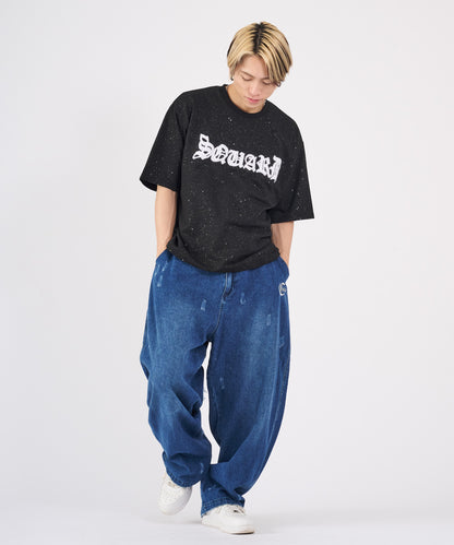 グリッターラメサガラ刺繍半袖Tシャツ