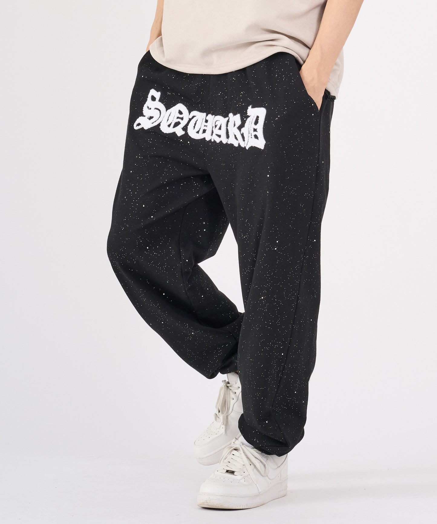 グリッターラメサガラ刺繍スウェットパンツ