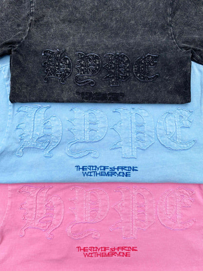 【2着で7,980円】Last Summer Special Vol.10 硫化天竺　ロゴアップリケ刺繍半袖Tシャツ