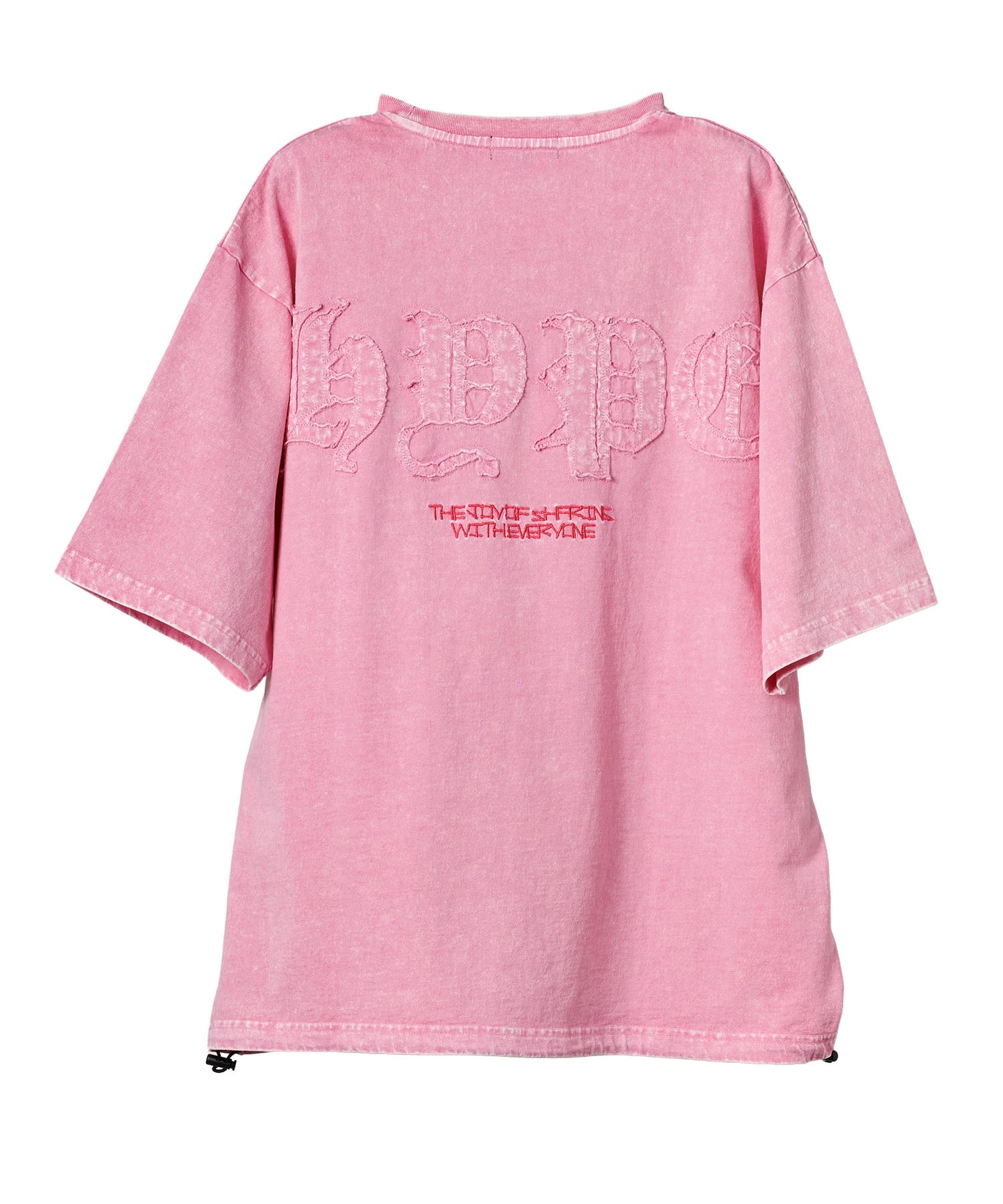 硫化天竺　ロゴアップリケ刺繍半袖Tシャツ