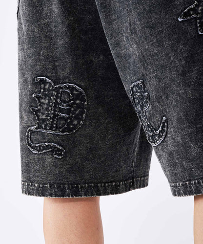 硫化天竺　ロゴアップリケ刺繍セットアップ