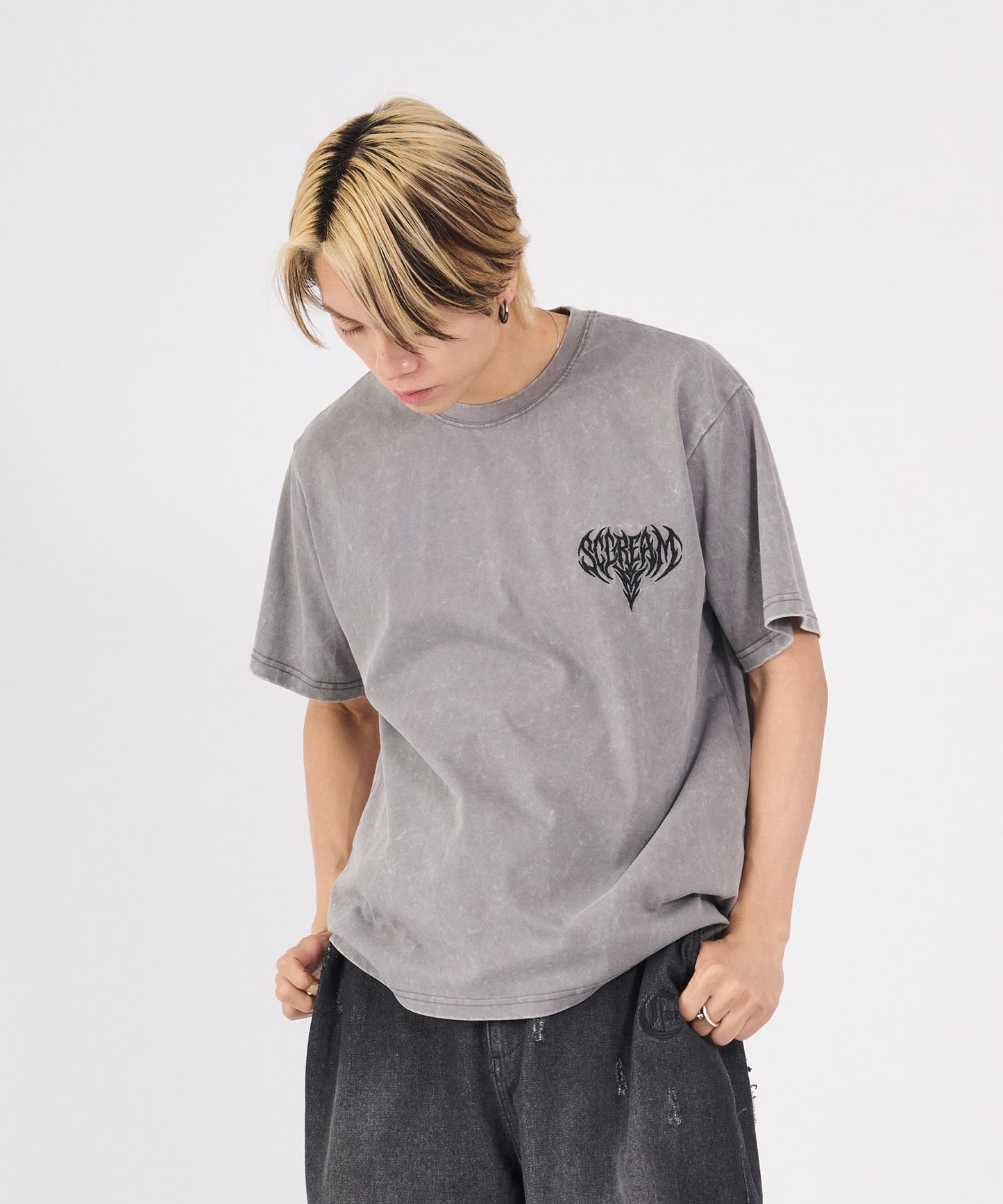 硫化天竺　ボーンモチーフ半袖Tee