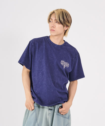 硫化天竺　ボーンモチーフ半袖Tee