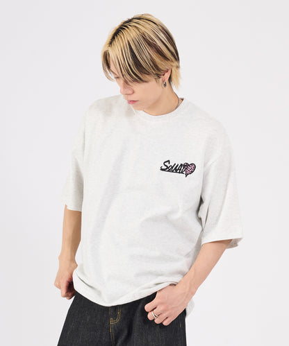 ハートサガラ刺繍半袖Tee