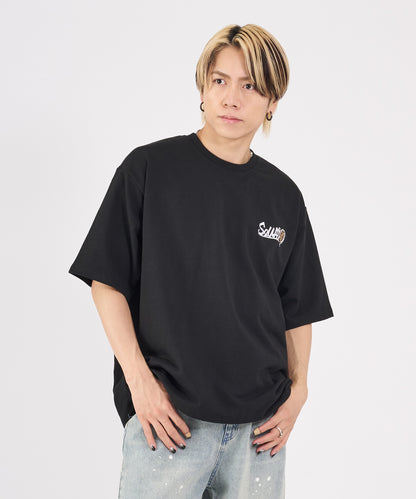 ハートサガラ刺繍半袖Tee