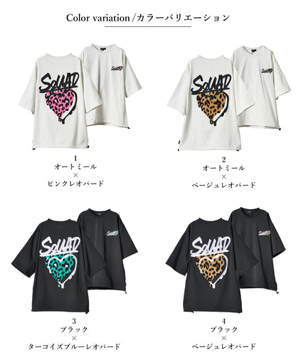 ハートサガラ刺繍半袖Tee