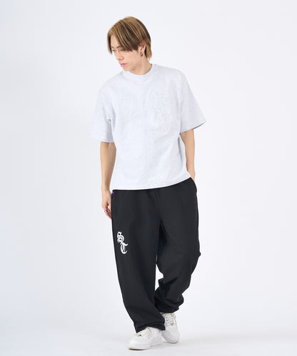 デニムアップリケスウェットパンツ