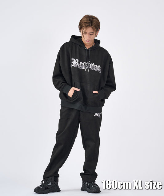 カットスエード　ロゴ刺繍セットアップ