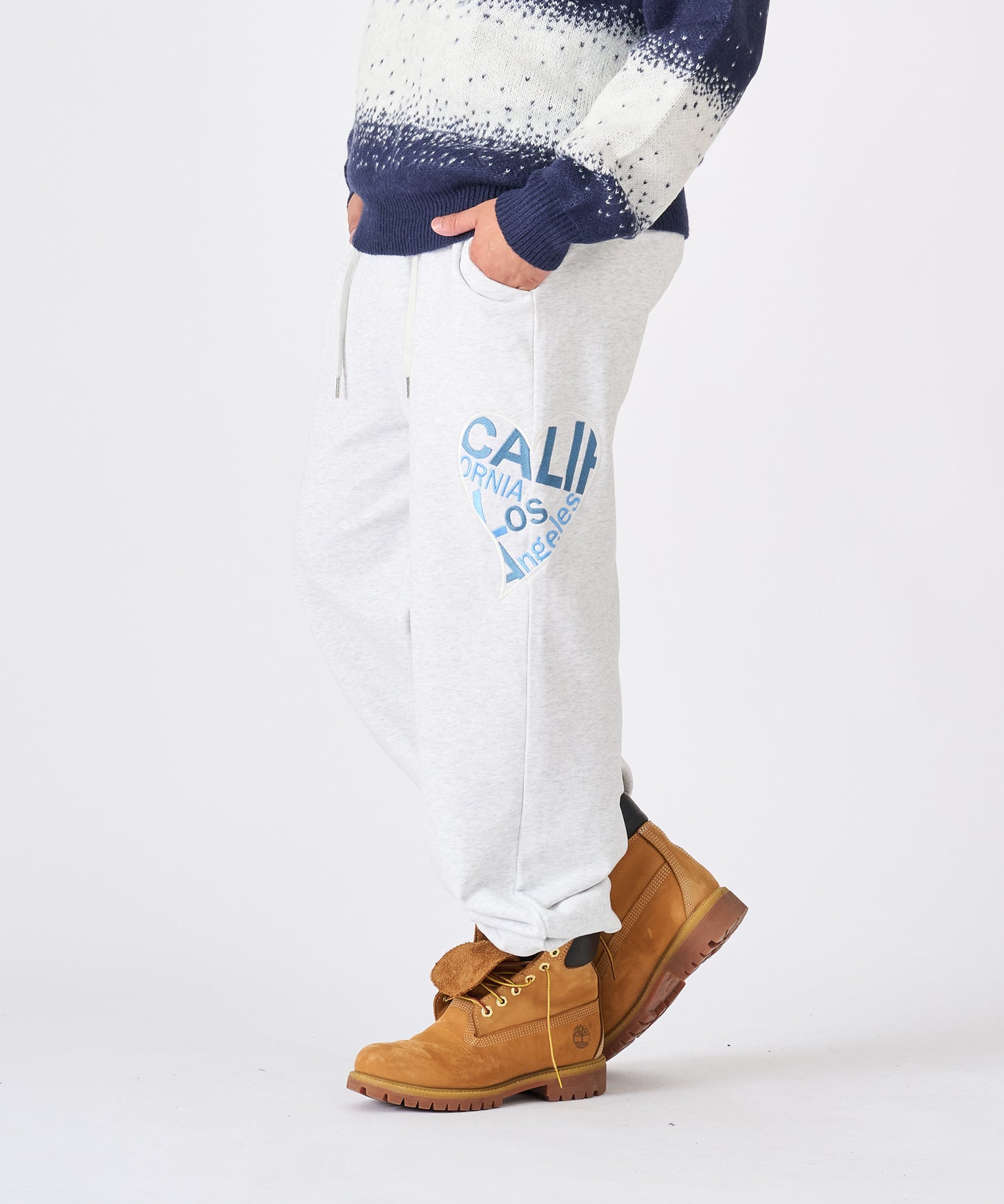 ハートデニムアップリケパンツ