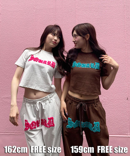 グリッターラメサガラ刺繍半袖Tシャツ